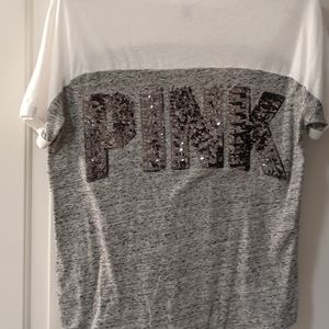 Pink Victoria's Secret t-shirt, sequin Large